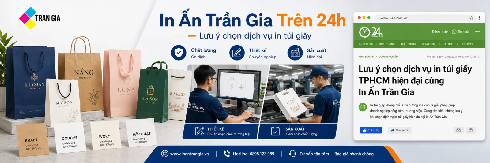 24h Đăng Tải Những Lưu Ý Chọn Dịch Vụ In Túi Giấy Tại TPHCM