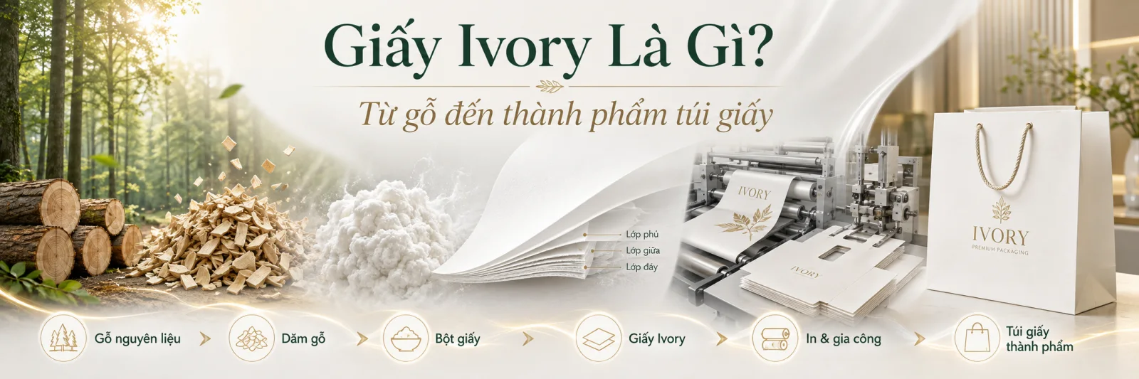 Giấy Ivory Là Gì? Từ Gỗ Đến Túi Giấy Thành Phẩm