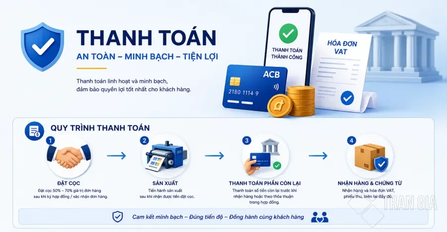Chính sách thanh toán tại in ấn trần gia