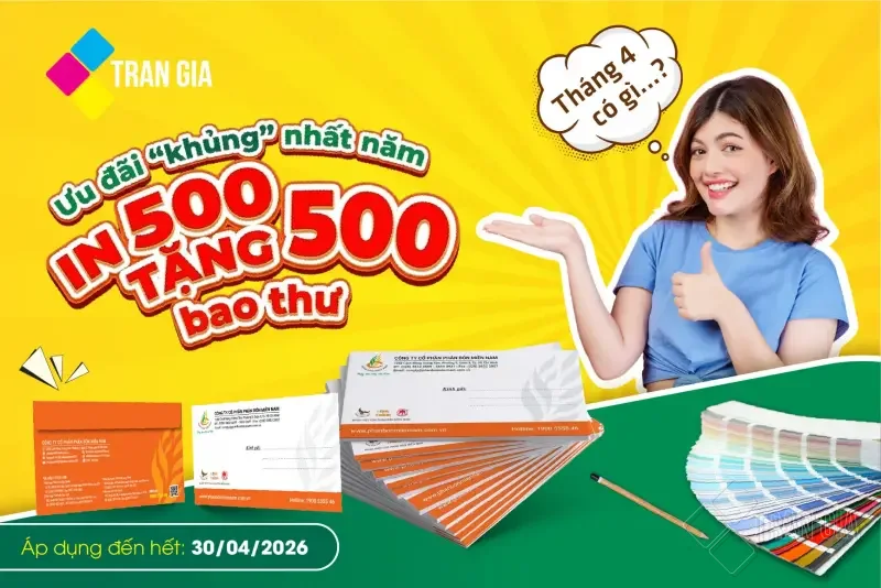 In Bao Thư Nhỏ (12x22cm) HCM Mua 500 Tặng 500 Cái