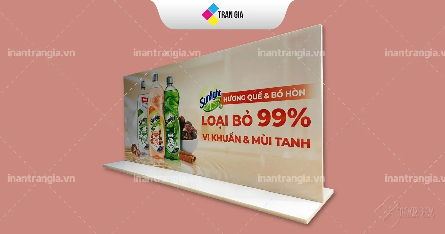 in-pp-standee-de-ban.webp Bảng quảng cáo để bàn in PP bồi Formex sản phẩm Sunlight
