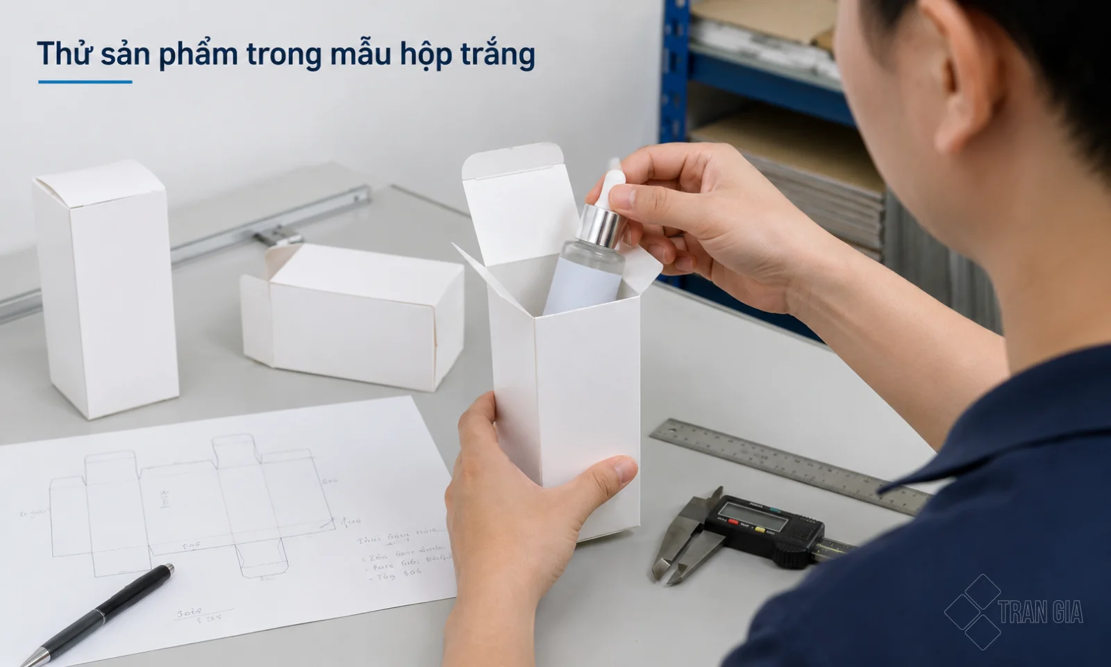 kiem tra kich thuoc san pham bang mau trang hop giay Kiểm tra kích thước sản phẩm bằng mẫu trắng hộp giấy