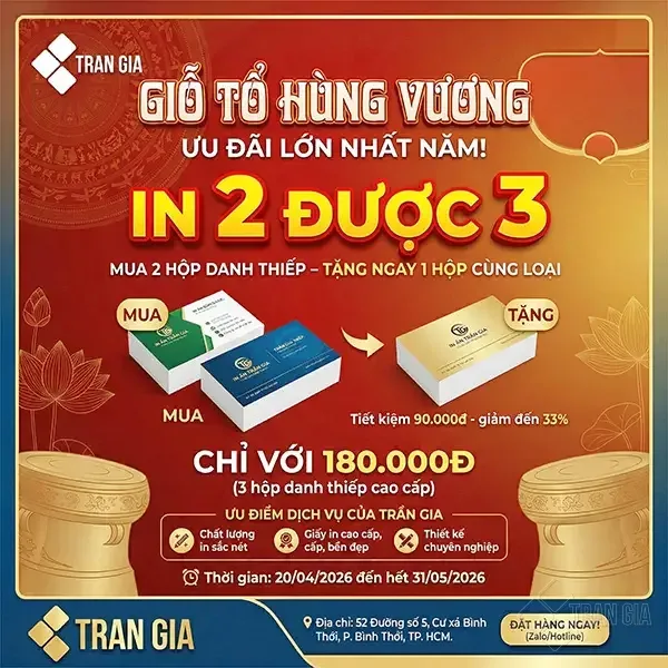 In 2 được 3 in danh thiếp