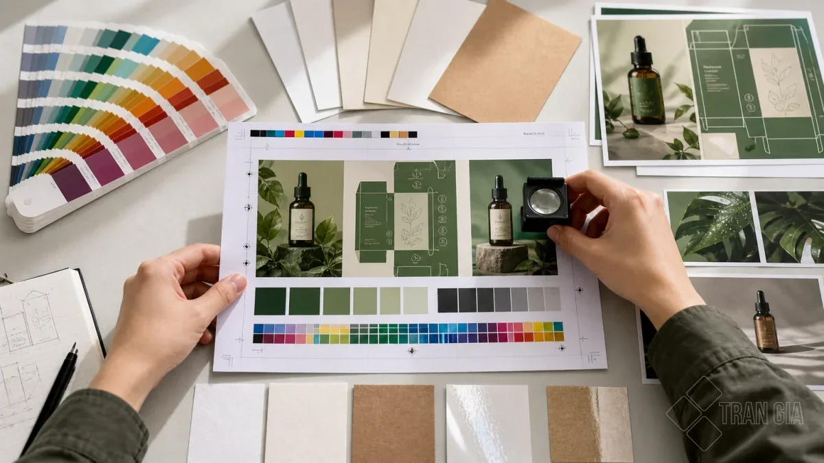 Đối chiếu màu và bản in thử minh họa Vì sao màu in thực tế có thể khác màu trên màn hình?