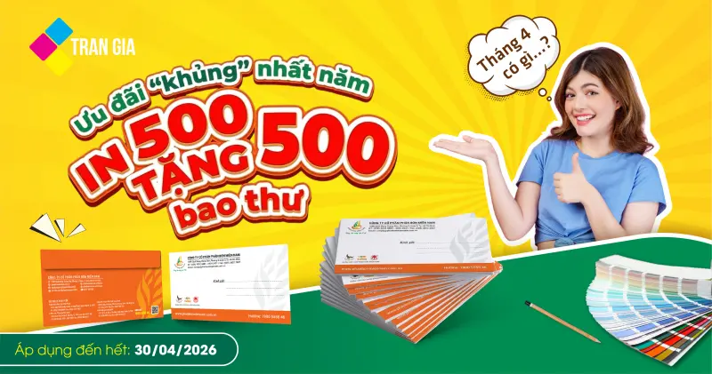 In Bao Thư Nhỏ (12x22cm) HCM Mua 500 Tặng 500 Cái