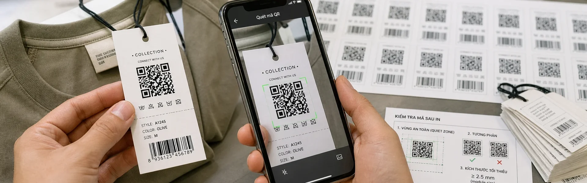 QR Và Barcode Trên Tag Quần Áo: Kích Thước, File In Và Cách Kiểm Tra Quét